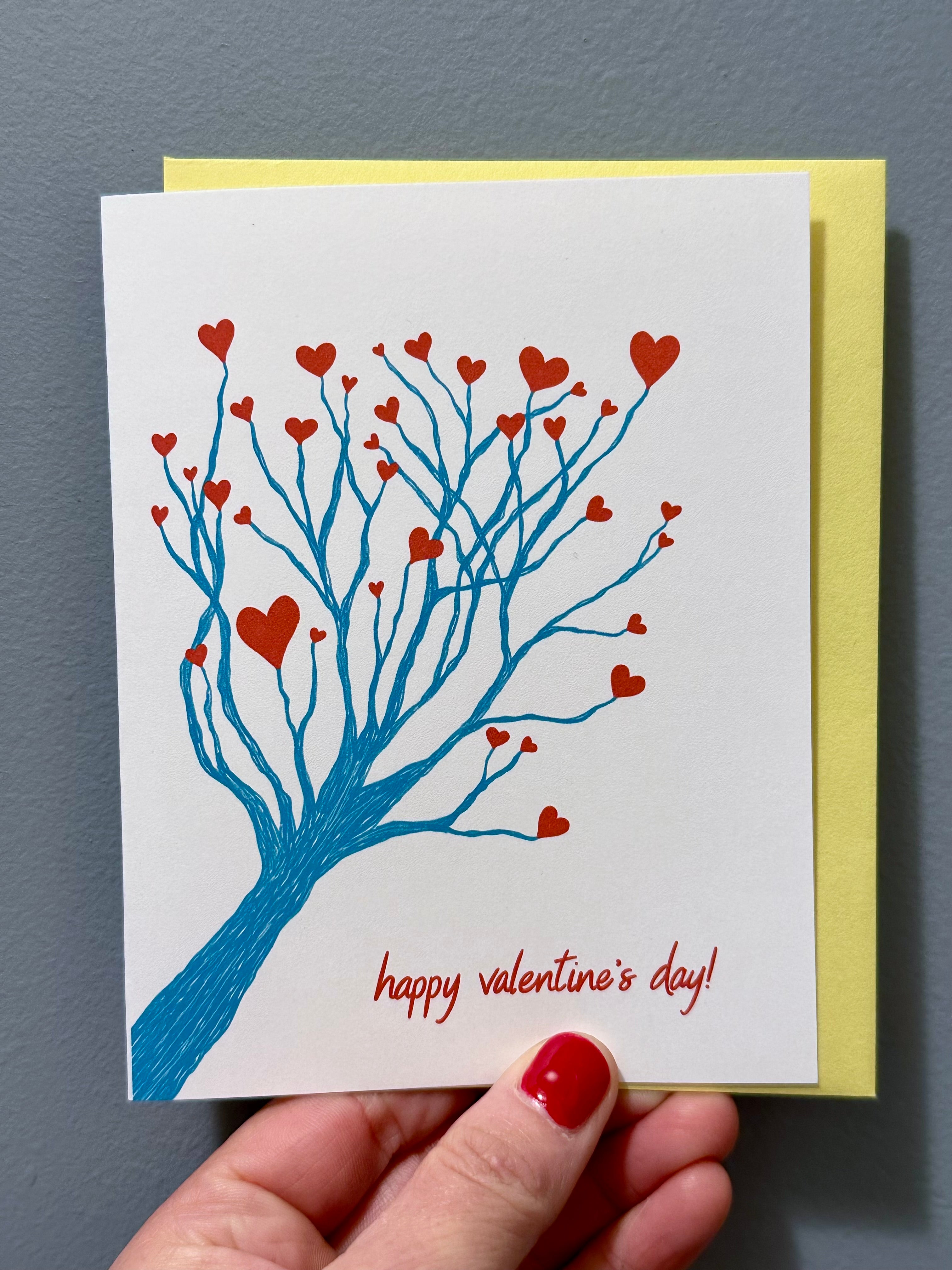 Blue Heart Tree Friendship & Valentine Greeting Card