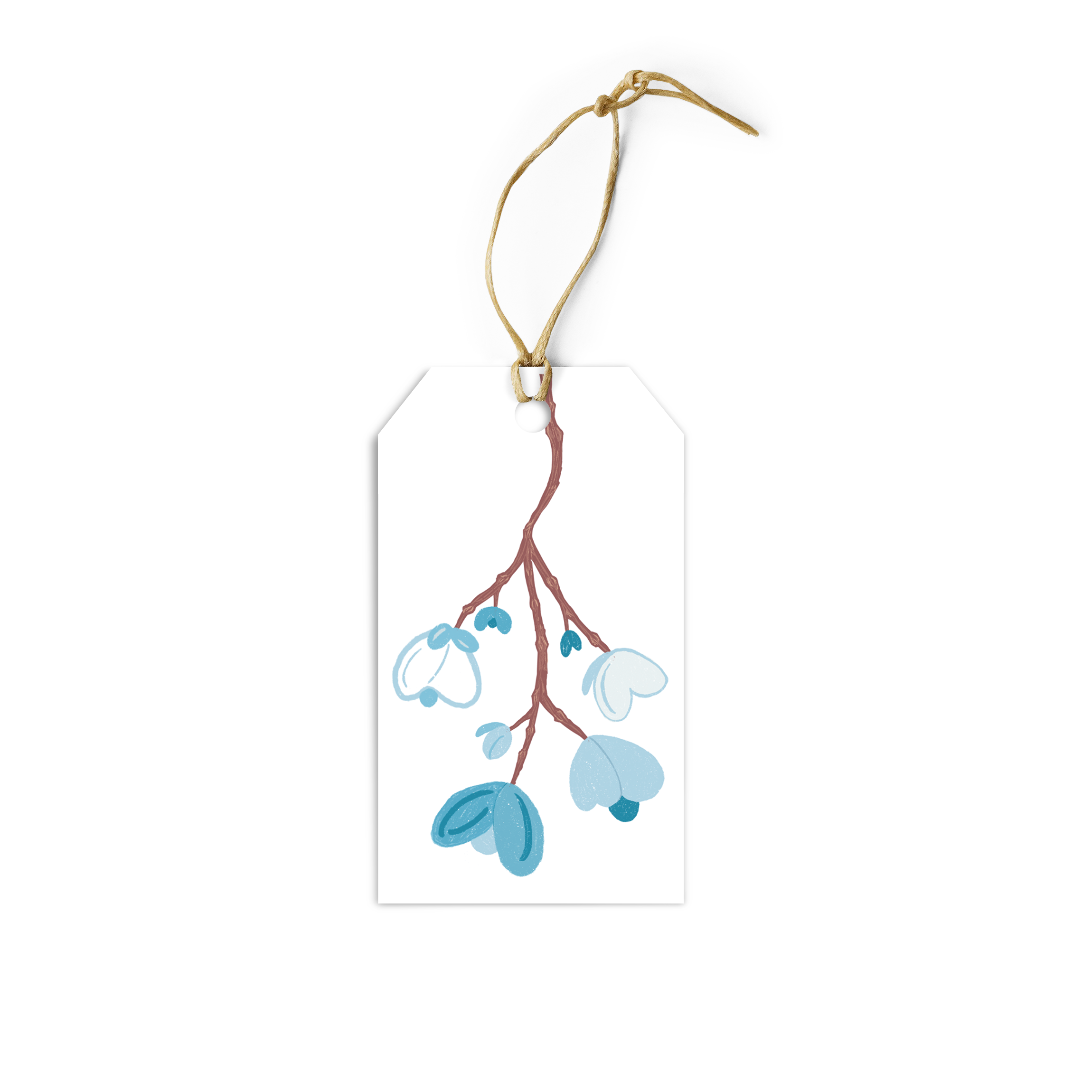 Blue Flowers Gift Tags