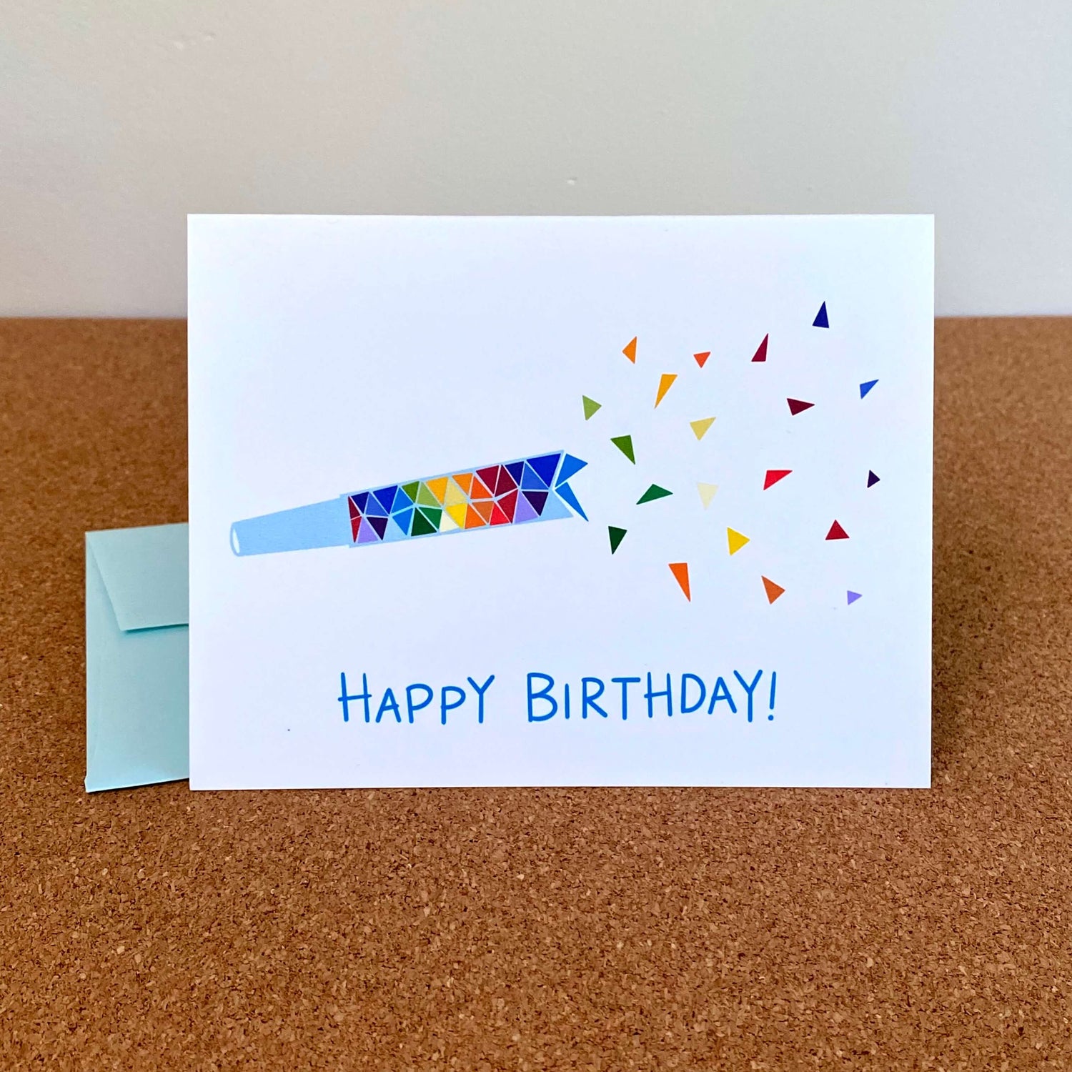 Rainbow Noisemaker Birthday Card
