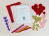 Components of a Valentine card making kit