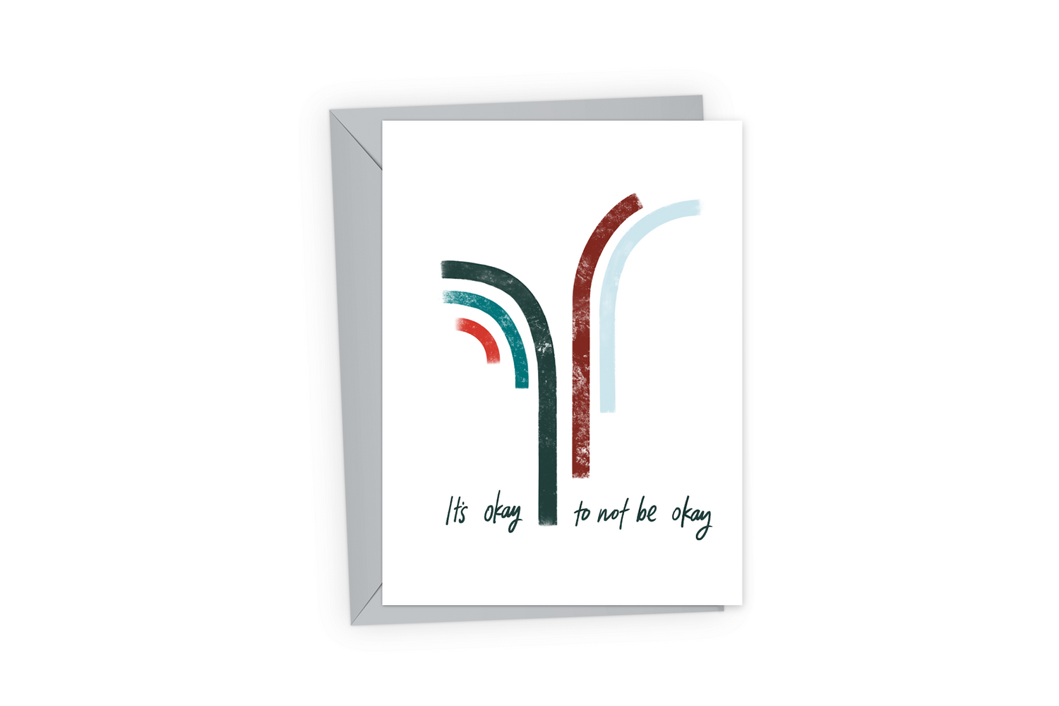 Sympathy card with an arc design and the words, "It&
