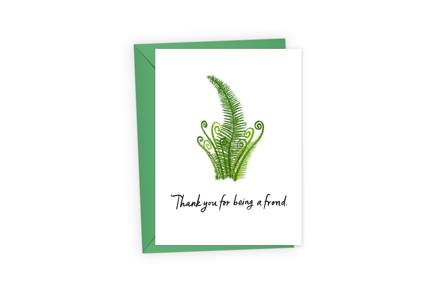 Friendship greeting card with green fern