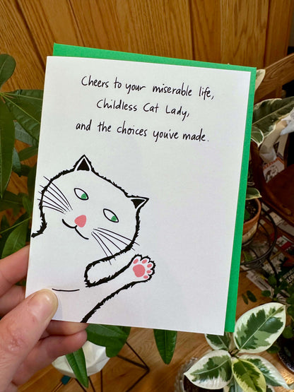 Childless Cat Lady Greeting Cards