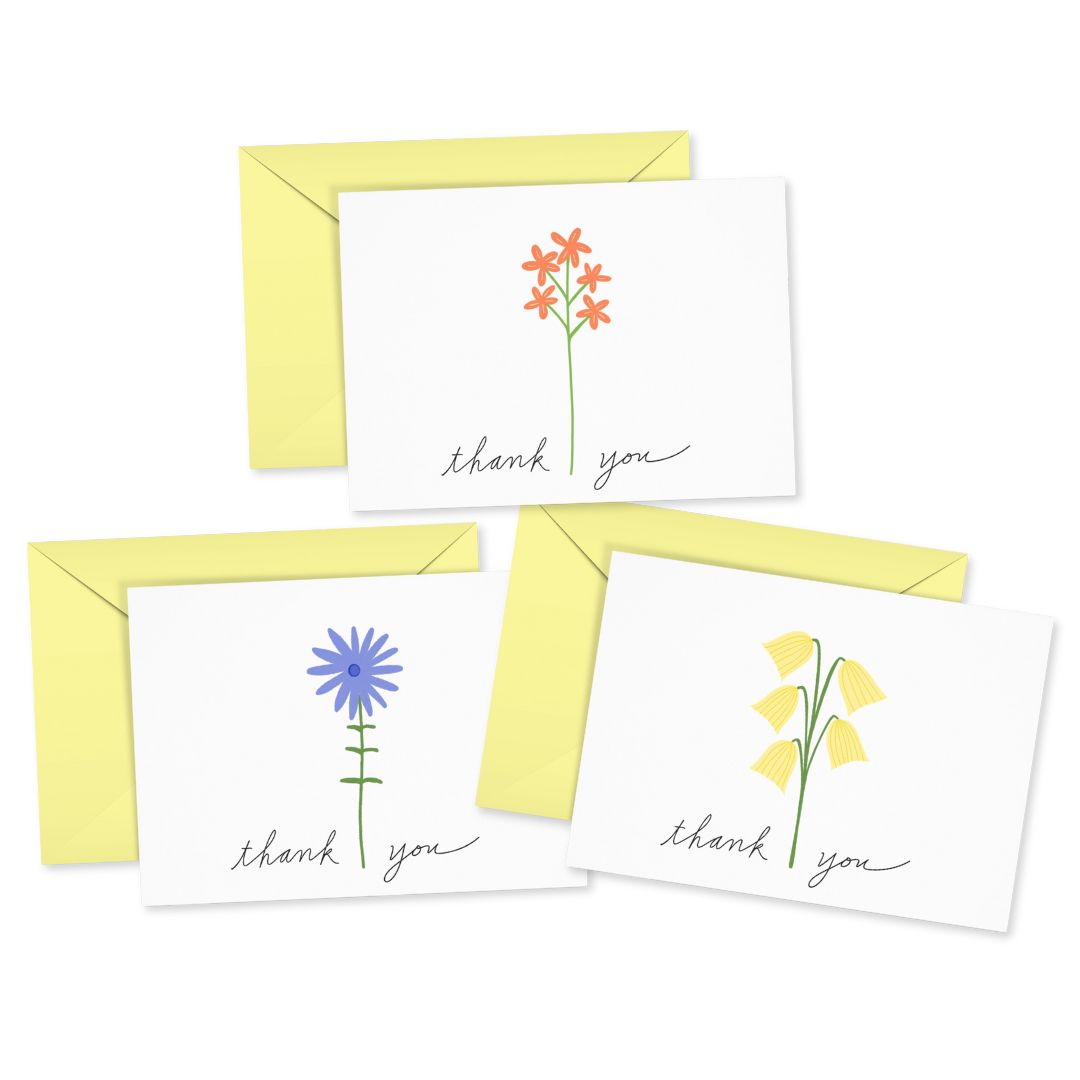 Flower Thank You Card Set