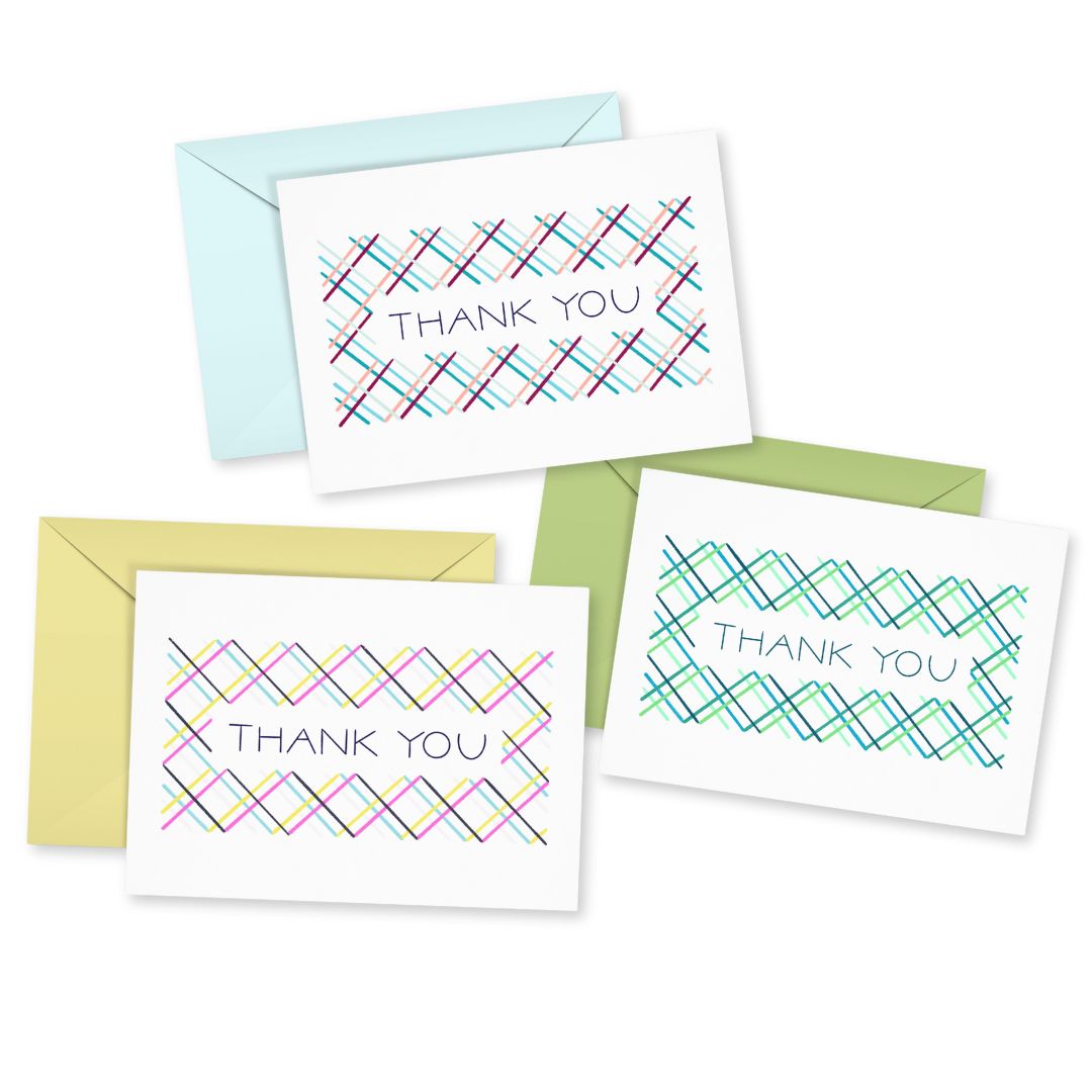 Plaid Thank You Card Set