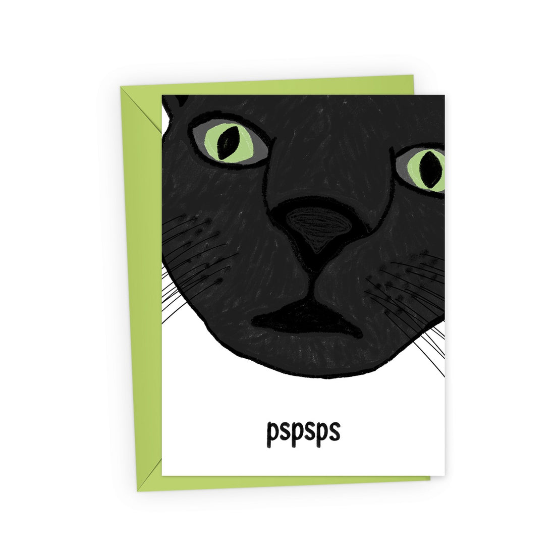 Humorous friendship card with a close-up black cat&