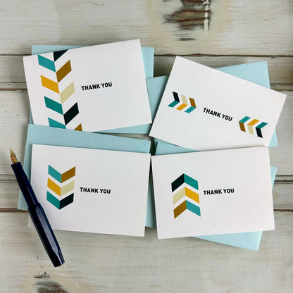 Chevron thank you note set