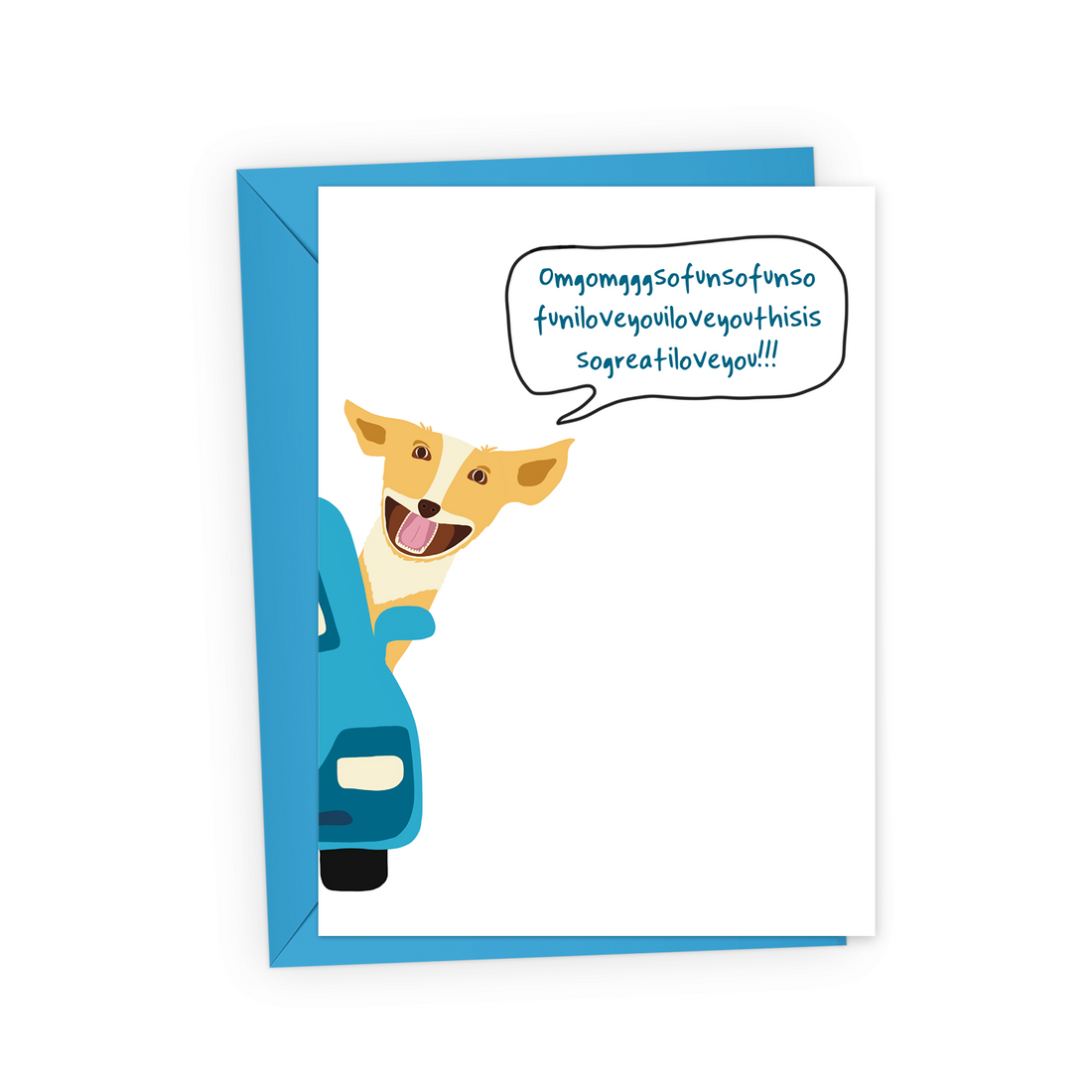 Excited Dog Friendship Greeting Card