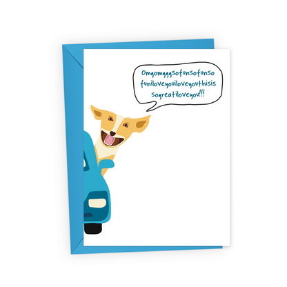 Excited Dog Friendship Greeting Card