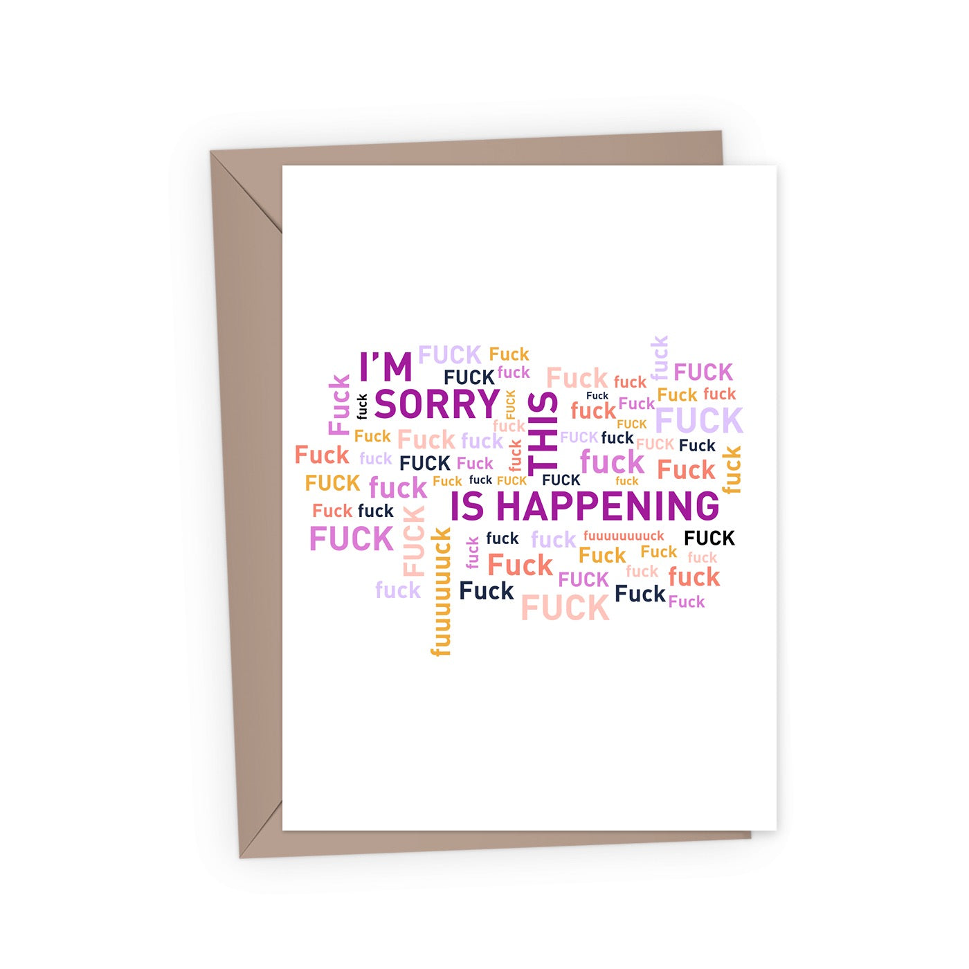 Sympathy card against a white background with main text &