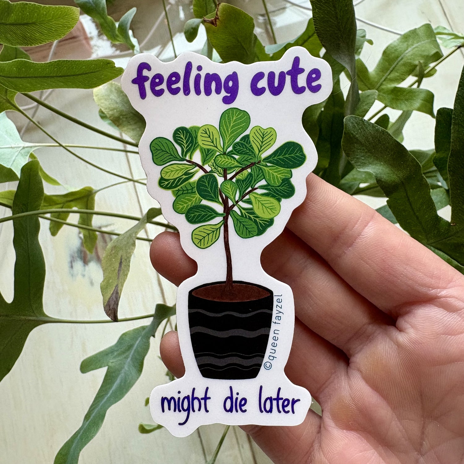 Feeling Cute Funny Vinyl Sticker