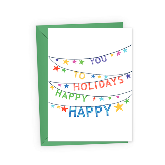 Happy Holidays Star Lights Greeting Card