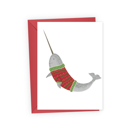 Holiday Narwhal Greeting Card