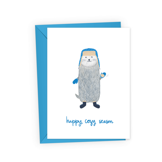 Cozy Season Otter Greeting Card