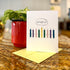 Funny Hanukkah card with candles standing in the shape of menorah and the text, "let&
