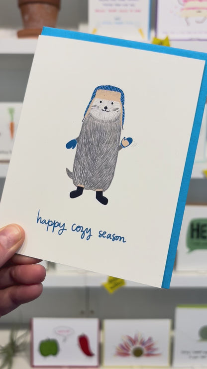 Cozy Season Otter Greeting Card