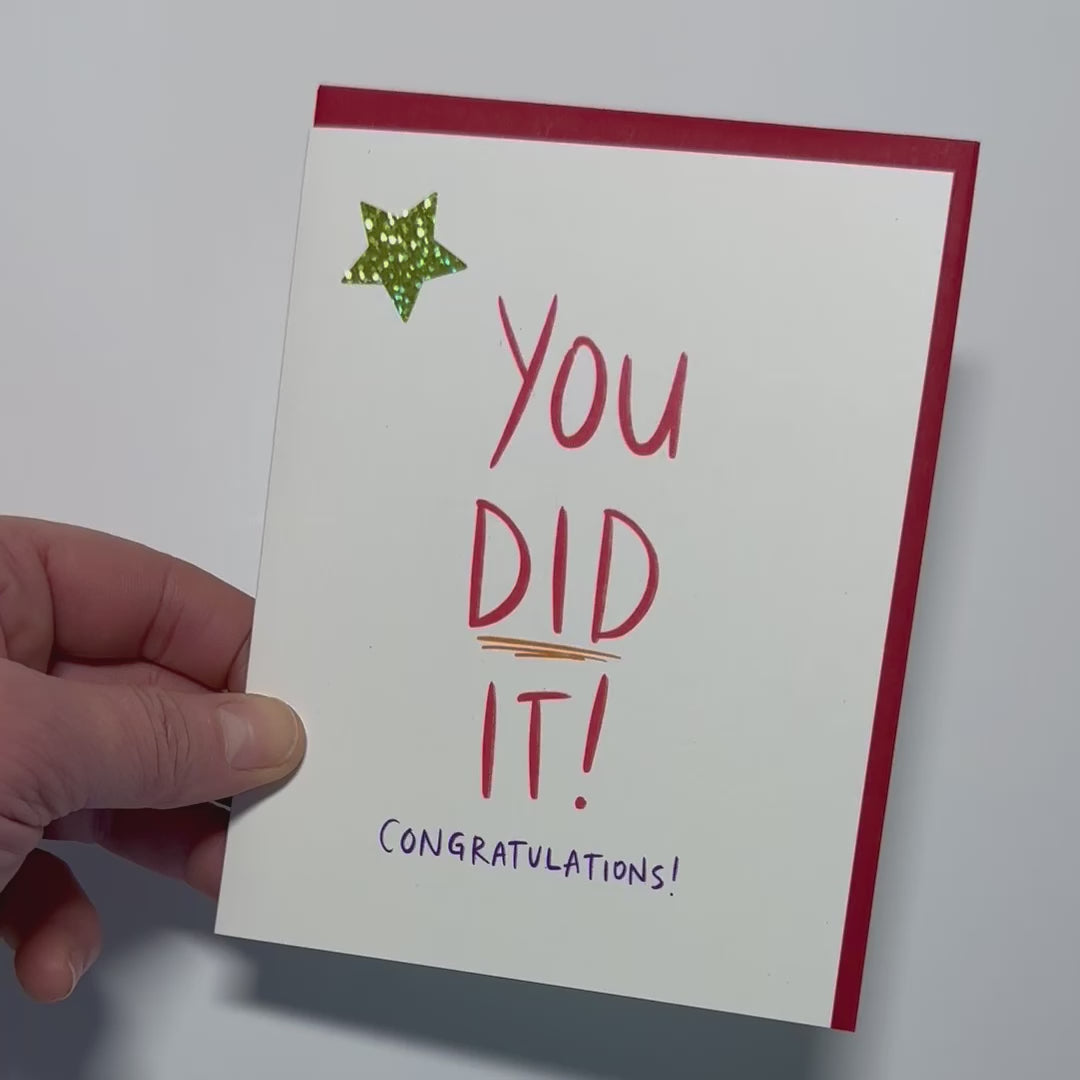 Congratulations Card: "You Did It!"