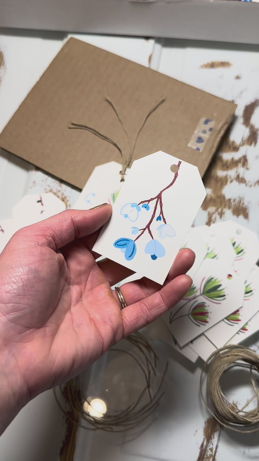 Blue Flowers Gift Tags
