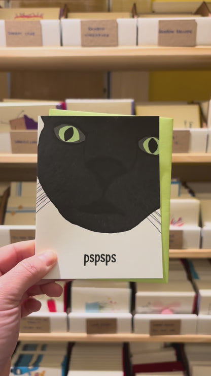 Pspsps Black Cat Funny Friendship Card