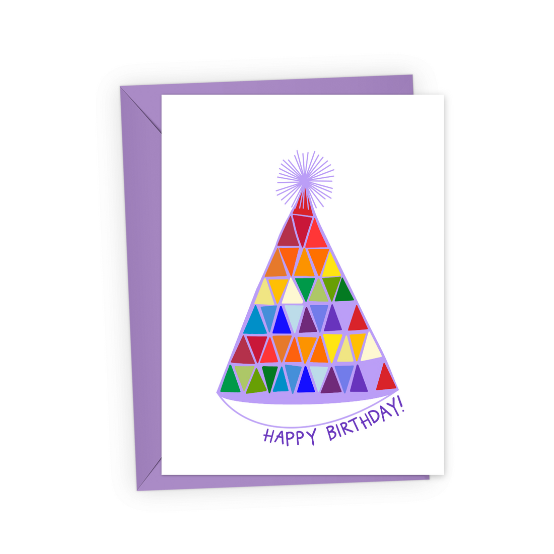 Rainbow Party Hat Birthday Card