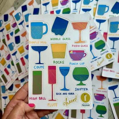 Drink Glasses Sticker Sheet