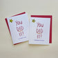 You did it!" sarcastic congratulations greeting card pair with gold star