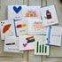 Collection of ten greeting cards, for birthday, thank you, congratulations, and any occasion.