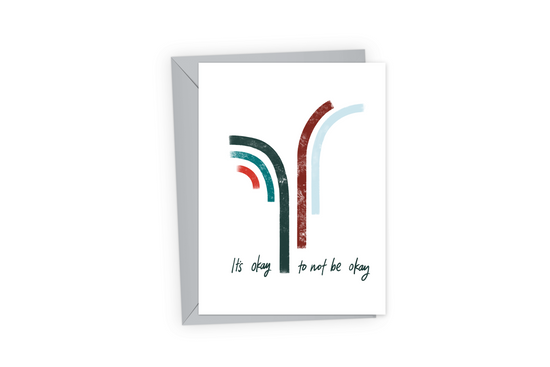 Sympathy card with an arc design and the words, "It&